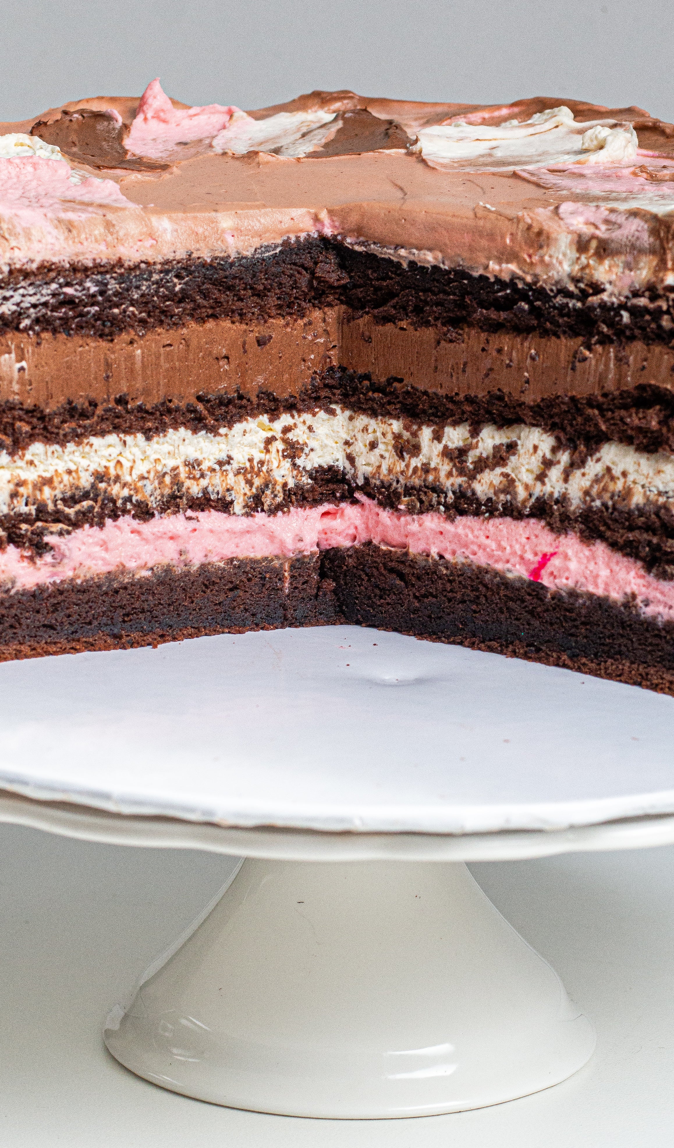 Neapolitan mousse cake