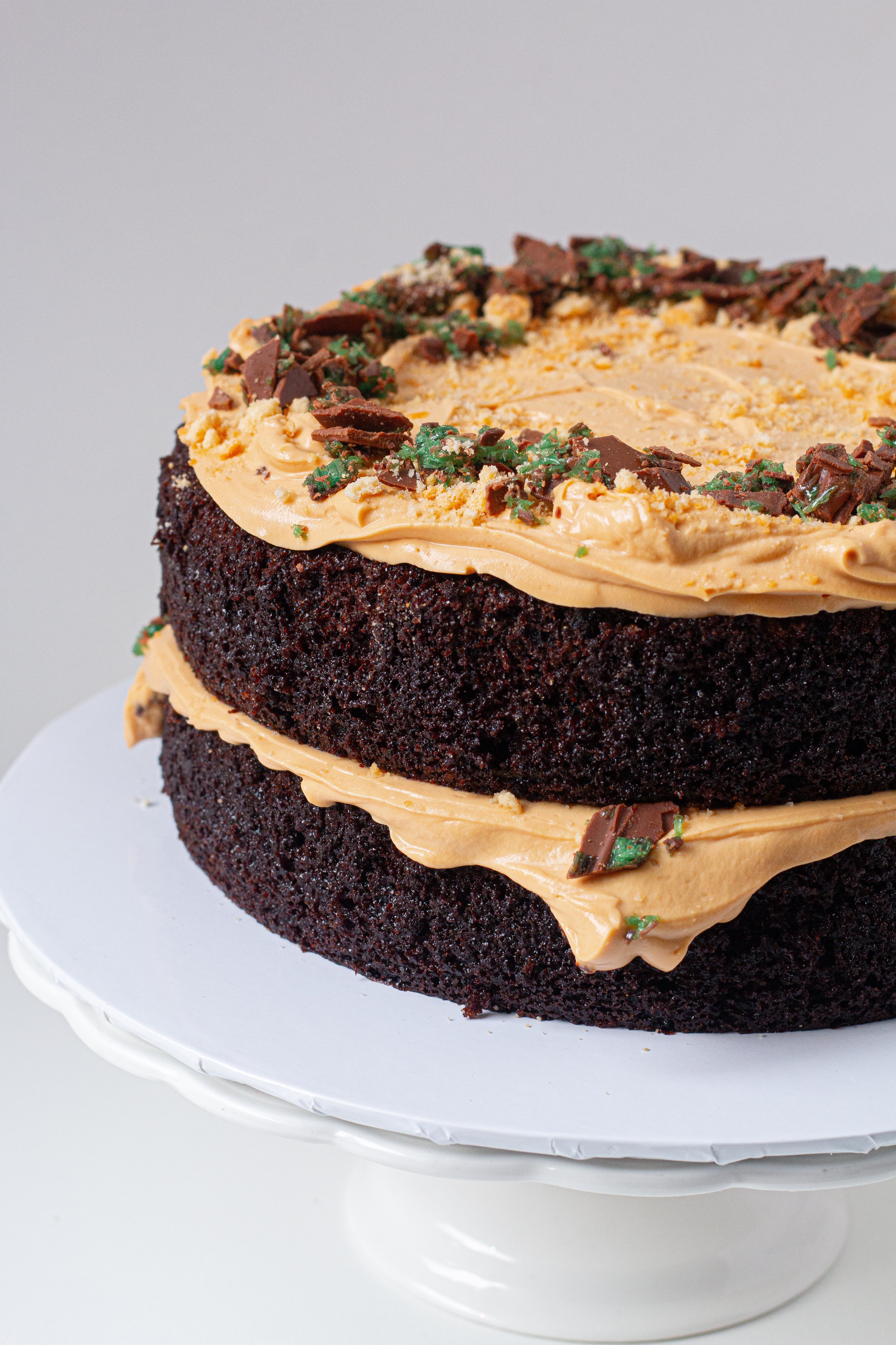 Choc peppermint crisp cake